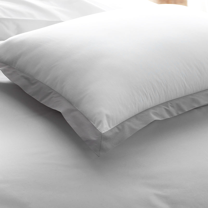Solid Border Classic Cool Cotton Percale Duvet Cover
