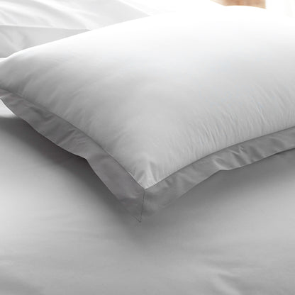 Solid Border Classic Cool Cotton Percale Duvet Cover