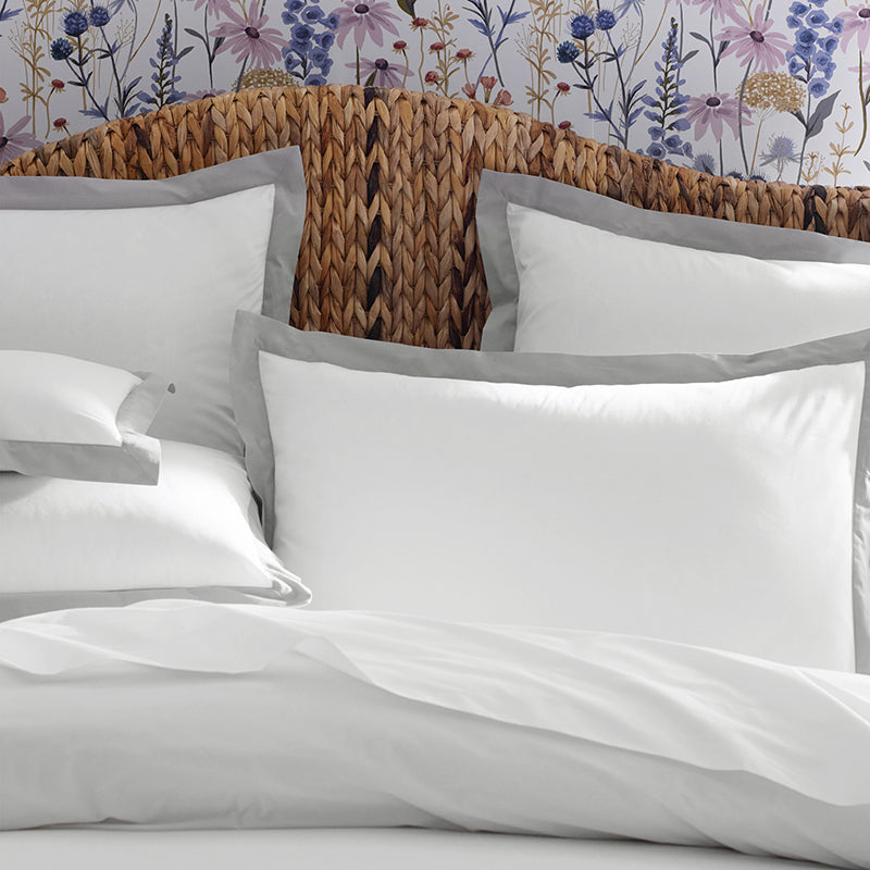 Solid Border Classic Cool Cotton Percale Duvet Cover
