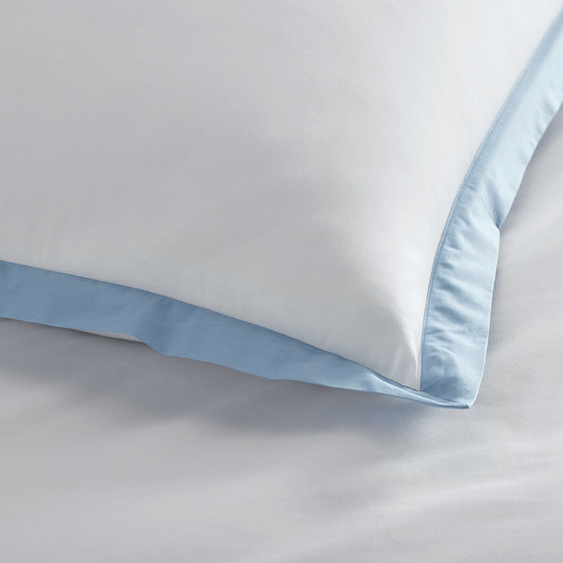 Solid Border Classic Cool Cotton Percale Duvet Cover