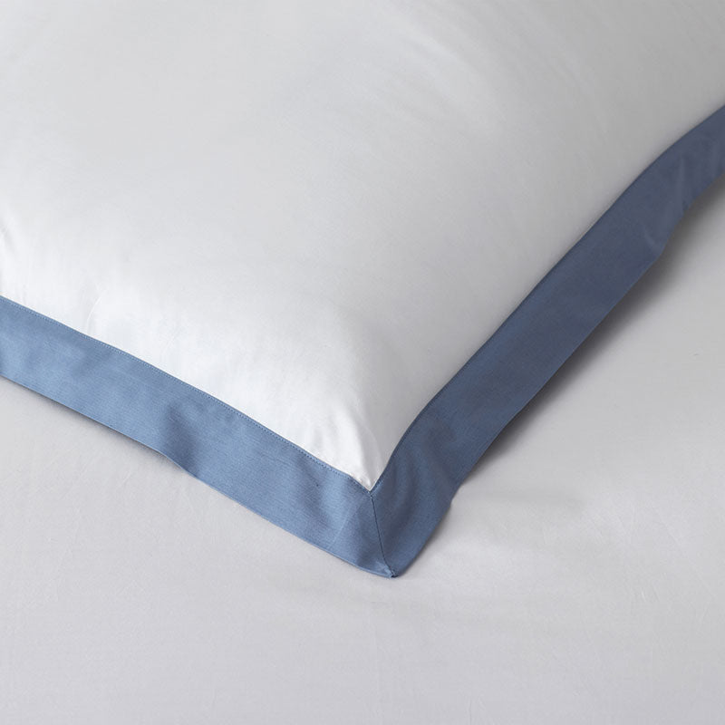 Solid Border Classic Cool Cotton Percale Duvet Cover
