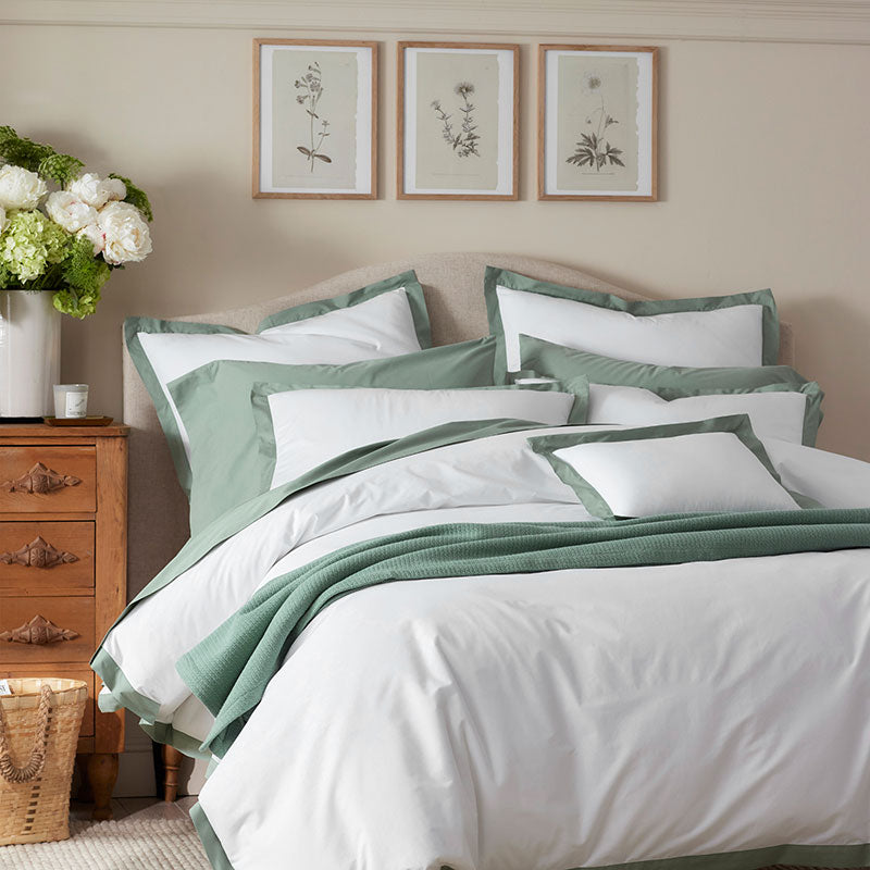 Solid Border Classic Cool Cotton Percale Duvet Cover