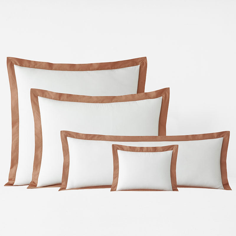Solid Border Classic Cool Cotton Percale Decorative Lumbar Pillow Cover