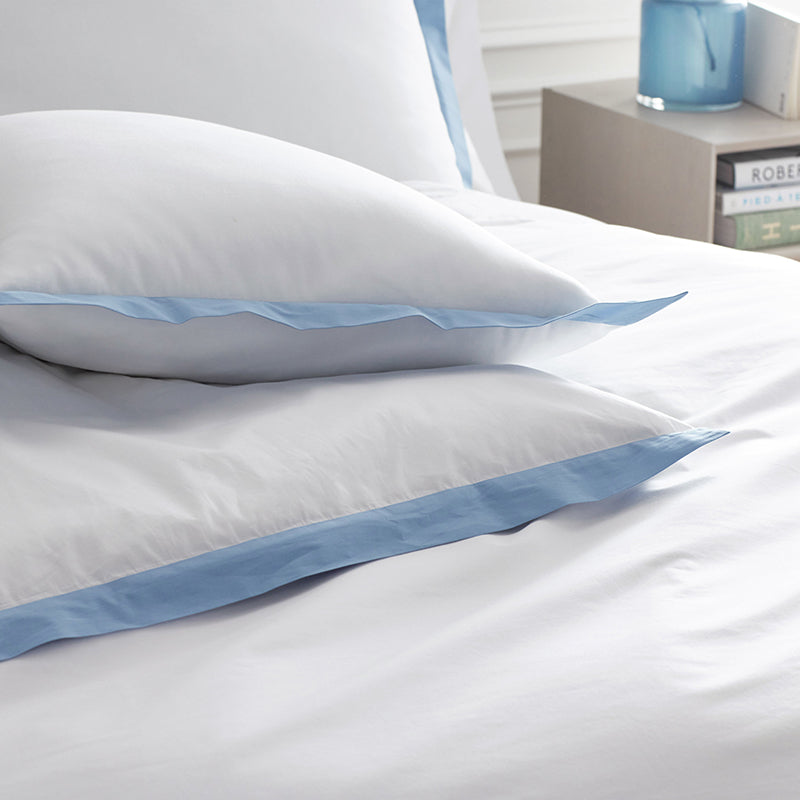 Solid Border Classic Cool Cotton Percale Duvet Cover