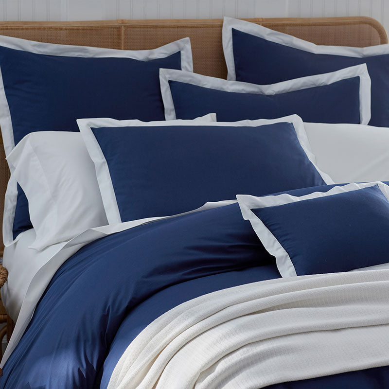 Solid Border Classic Cool Cotton Percale Duvet Cover