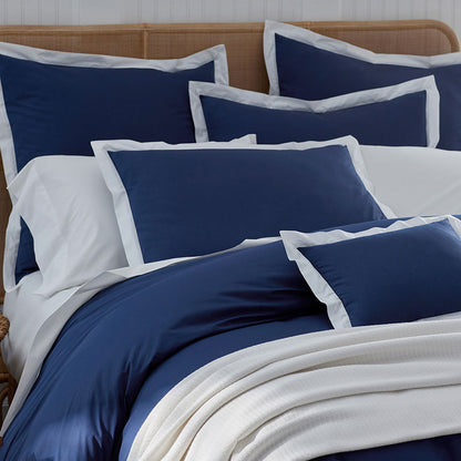 Solid Border Classic Cool Cotton Percale Duvet Cover