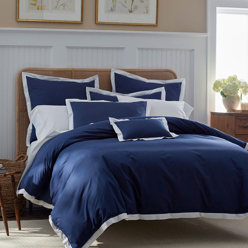 Solid Border Classic Cool Cotton Percale Decorative Lumbar Pillow Cover