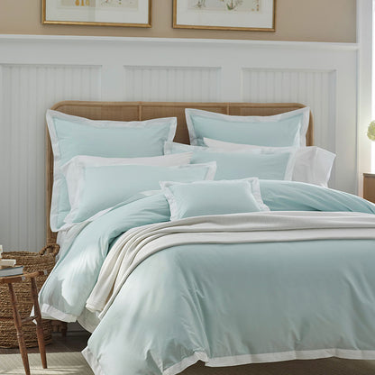 Solid Border Classic Cool Cotton Percale Duvet Cover