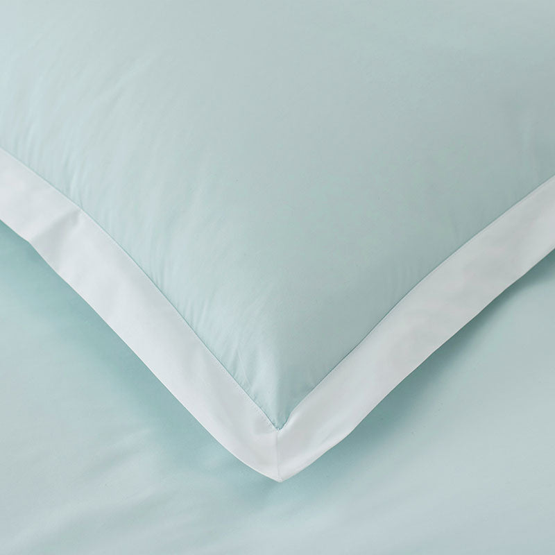 Solid Border Classic Cool Cotton Percale Duvet Cover