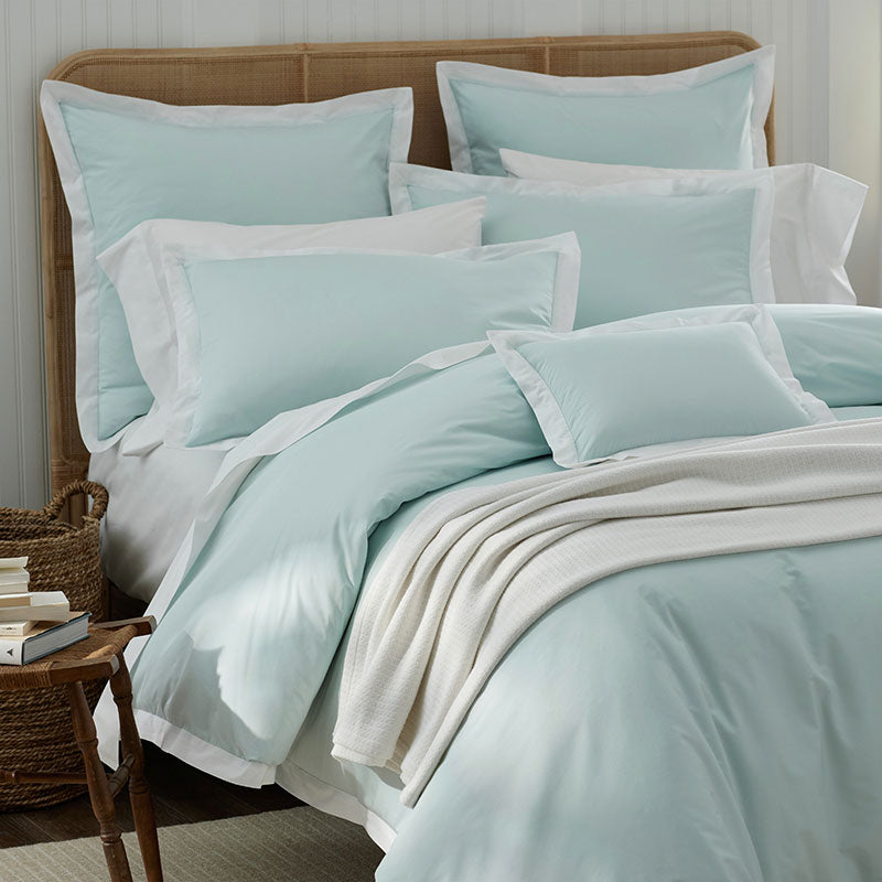 Solid Border Classic Cool Cotton Percale Decorative Lumbar Pillow Cover