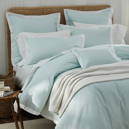 Solid Border Classic Cool Cotton Percale Duvet Cover