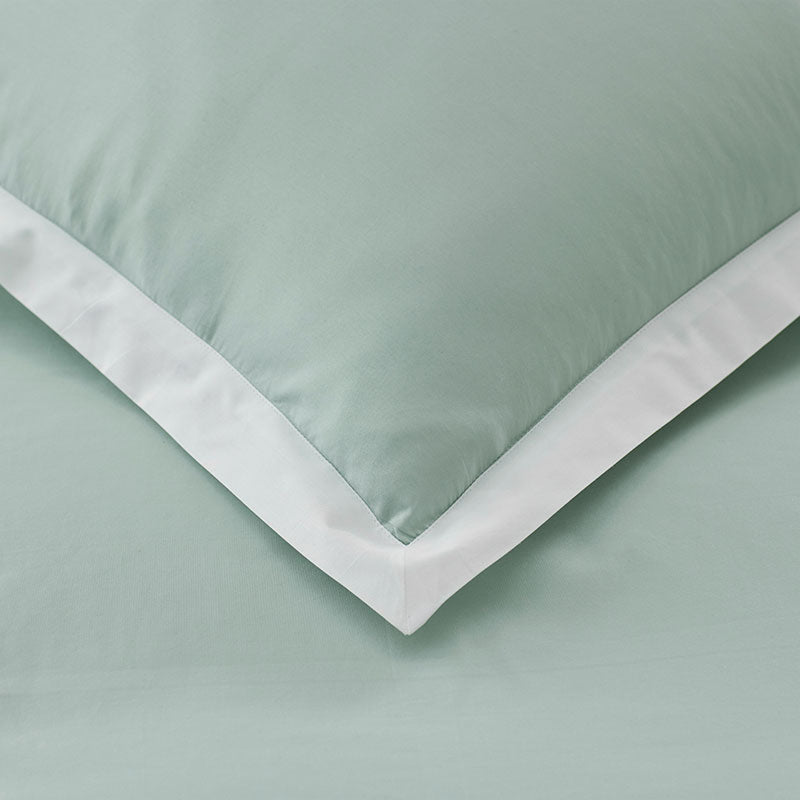 Solid Border Classic Cool Cotton Percale Duvet Cover