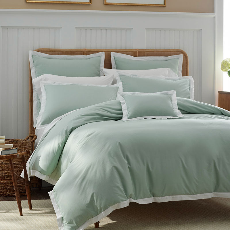 Solid Border Classic Cool Cotton Percale Duvet Cover