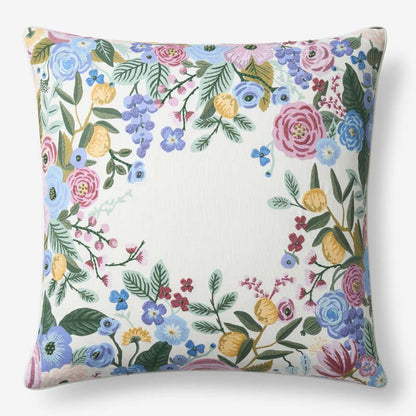 Garden Party Embroidered Decorative Square Pillow Cover