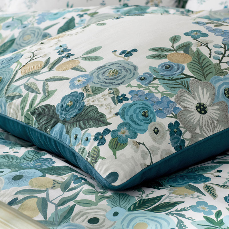 Garden Party Embroidered Decorative Square Pillow Cover