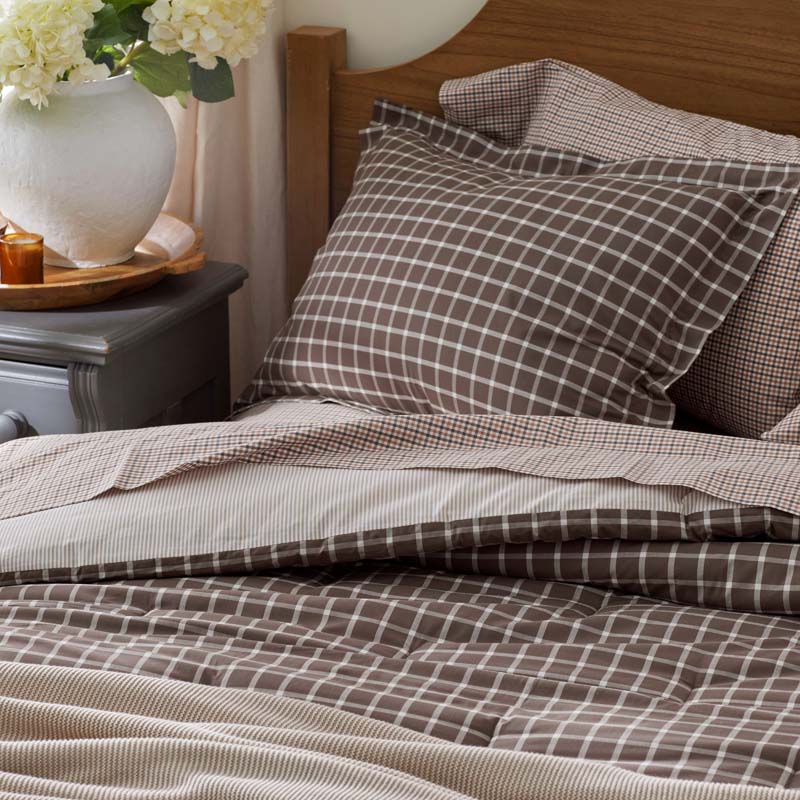 Classic Stripes and Plaids Cool Yarn-Dyed Cotton Percale Comforter