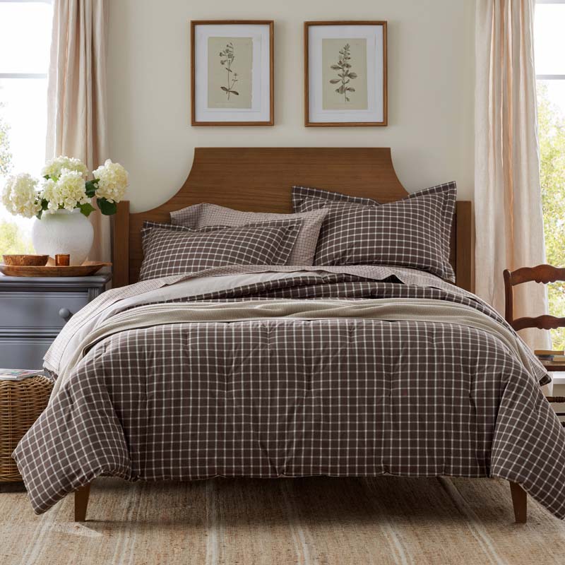 Classic Stripes and Plaids Cool Yarn-Dyed Cotton Percale Comforter