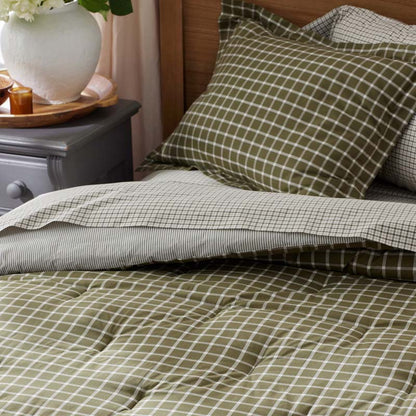 Classic Stripes and Plaids Cool Yarn-Dyed Cotton Percale Comforter
