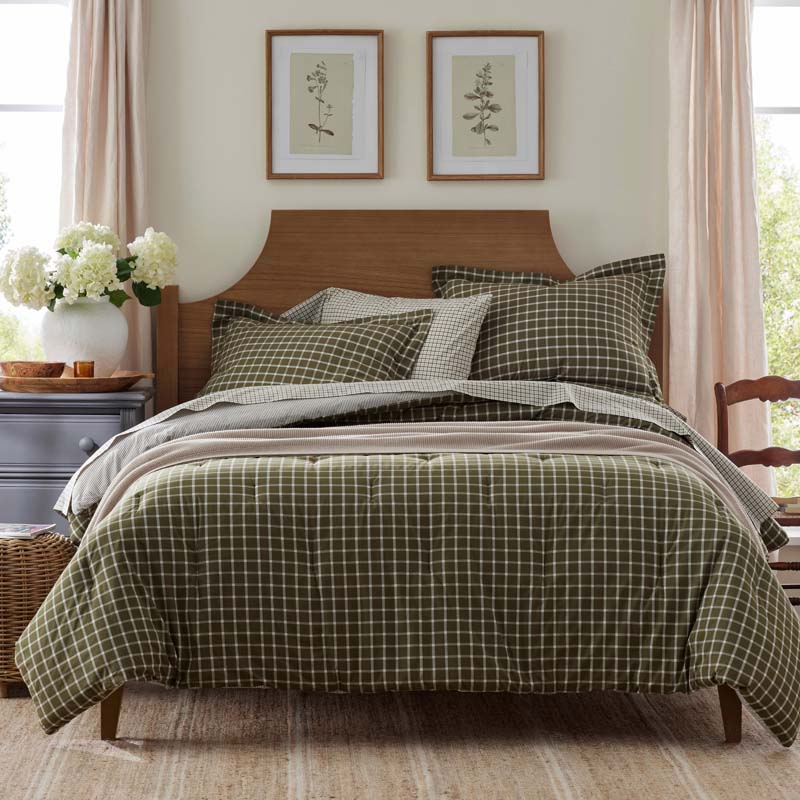 Classic Stripes and Plaids Cool Yarn-Dyed Cotton Percale Comforter