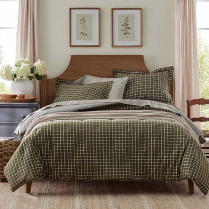 Classic Stripes and Plaids Cool Yarn-Dyed Cotton Percale Comforter
