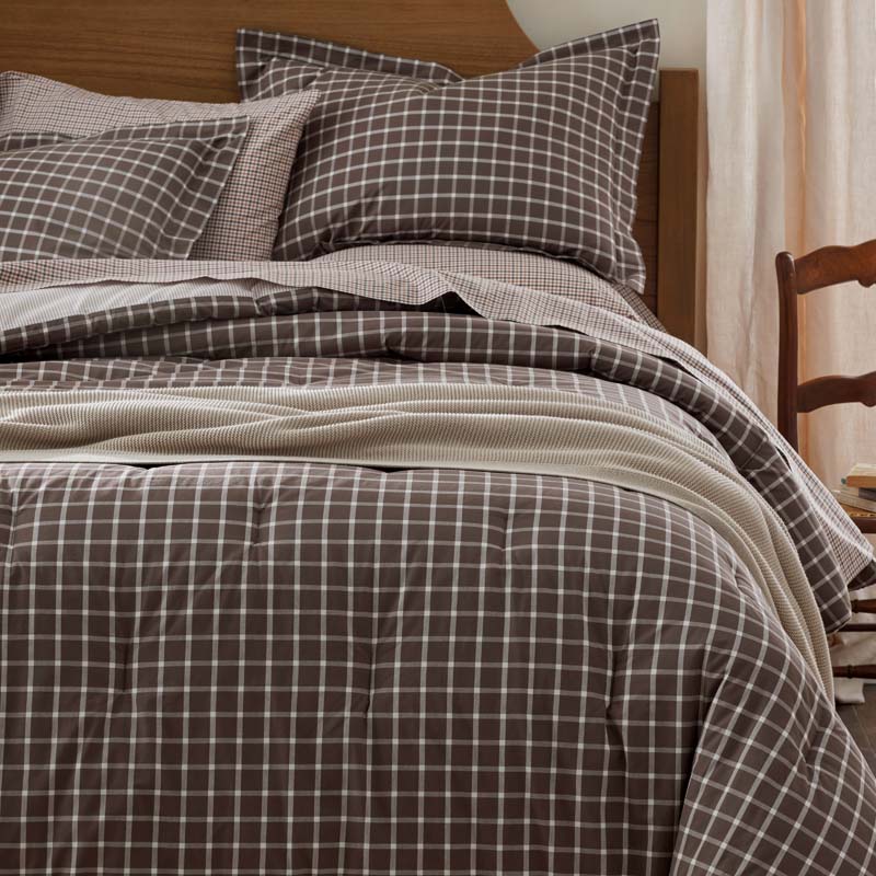 Classic Stripes and Plaids Cool Yarn-Dyed Cotton Percale Comforter