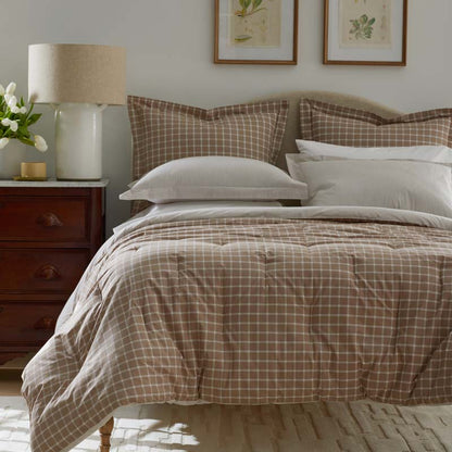Classic Stripes and Plaids Cool Yarn-Dyed Cotton Percale Comforter