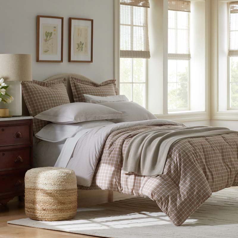 Classic Stripes and Plaids Cool Yarn-Dyed Cotton Percale Comforter
