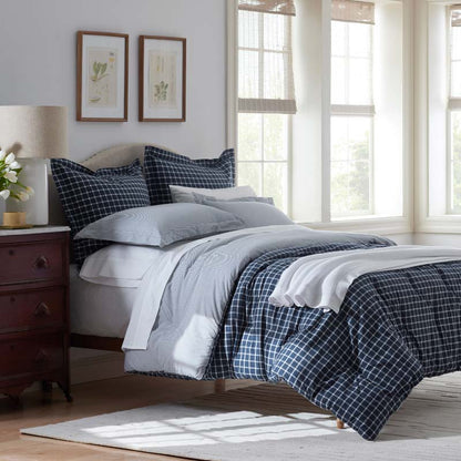 Classic Stripes and Plaids Cool Yarn-Dyed Cotton Percale Comforter