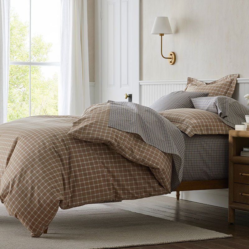 Classic Stripes and Plaids Cool Yarn-Dyed Cotton Percale Duvet Cover