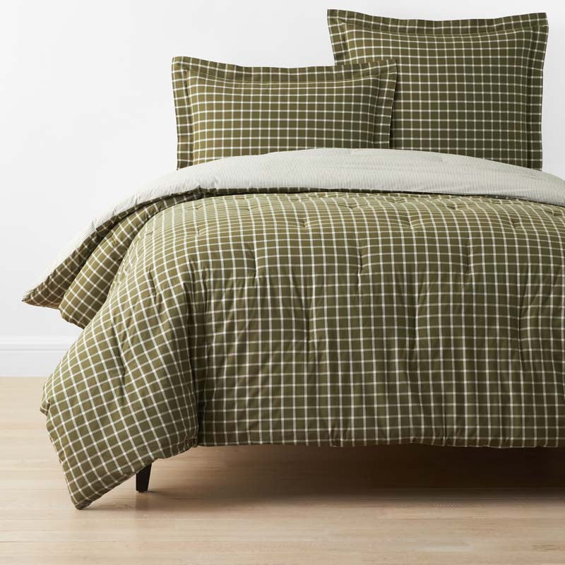 Classic Stripes and Plaids Cool Yarn-Dyed Cotton Percale Comforter
