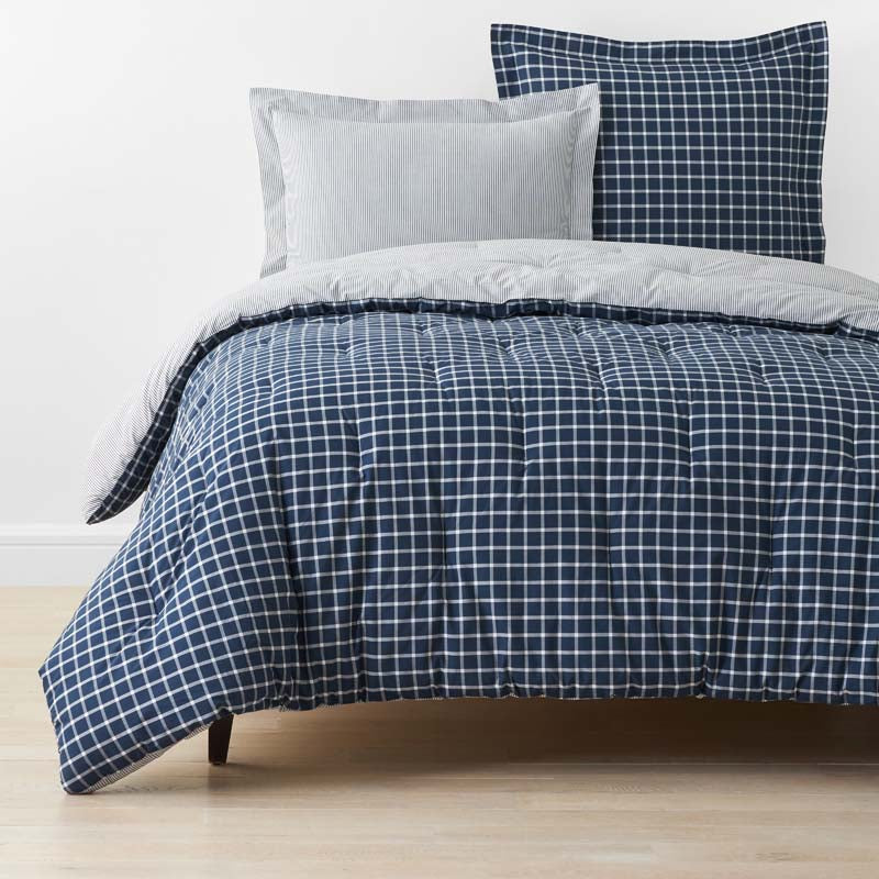 Classic Stripes and Plaids Cool Yarn-Dyed Cotton Percale Comforter