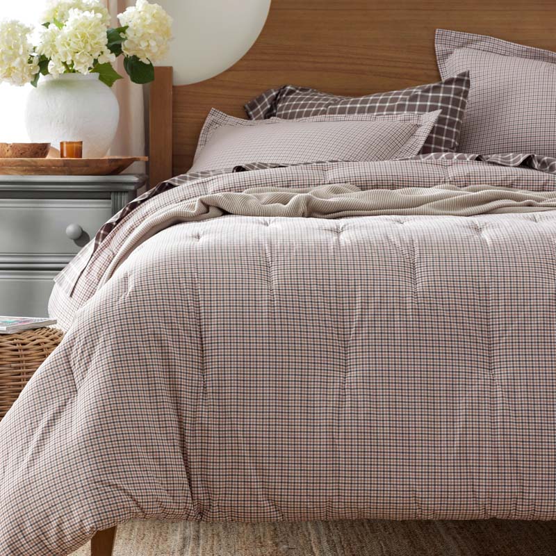 Classic Stripes and Plaids Cool Yarn-Dyed Cotton Percale Comforter