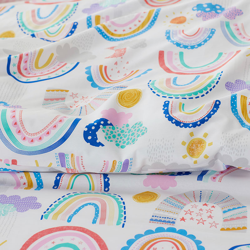 Magical Rainbows Classic Cool Organic Cotton Percale Pillowcase Set
