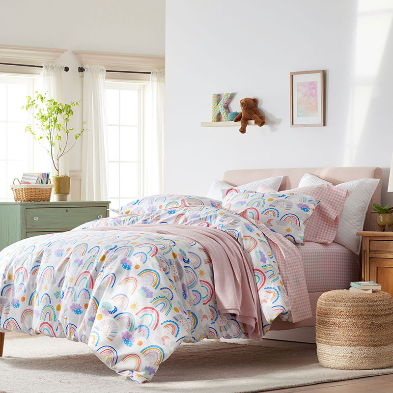 Magical Rainbows Classic Cool Organic Cotton Percale Bed Sheet Set