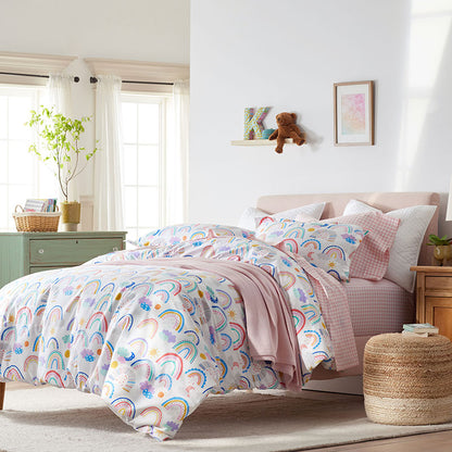 Magical Rainbows Classic Cool Organic Cotton Percale Bed Sheet Set
