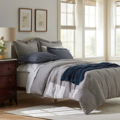 Classic Stripes and Plaids Cool Yarn-Dyed Cotton Percale Comforter