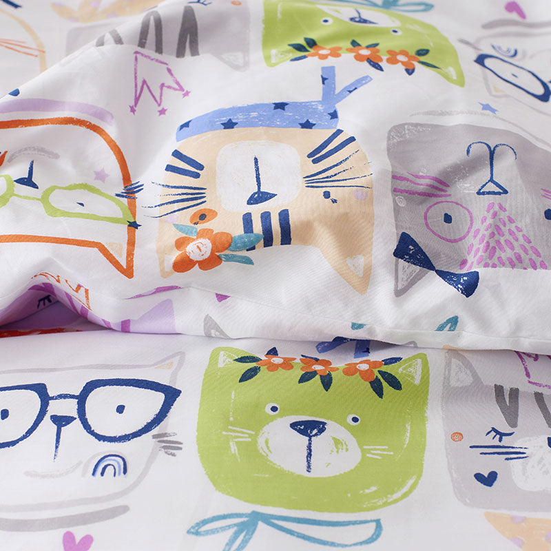 Stylish Cats Classic Cool Organic Cotton Percale Comforter Set