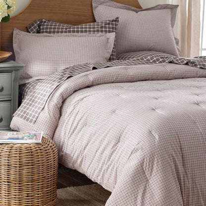 Classic Stripes and Plaids Cool Yarn-Dyed Cotton Percale Comforter