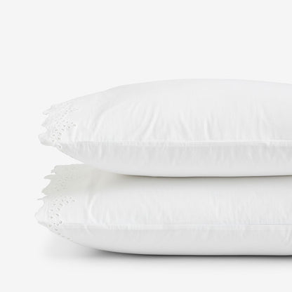 Eyelet Classic Cool Cotton Percale Solid Pillowcase Set