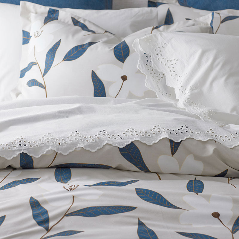 Eyelet Classic Cool Cotton Percale Solid Pillowcase Set