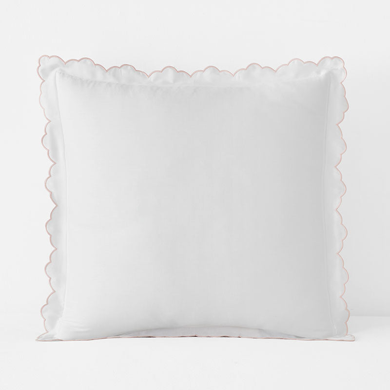 Embroidered Scallop Classic Smooth Sateen Solid Sham