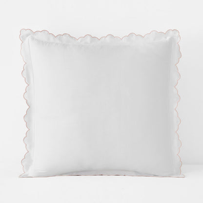 Embroidered Scallop Classic Smooth Sateen Solid Sham