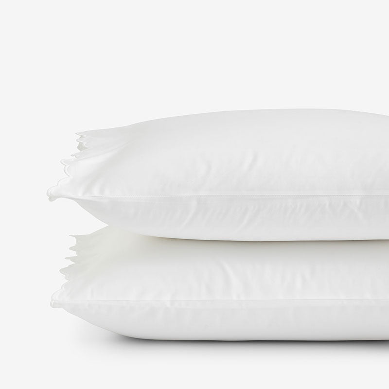 Embroidered Scallop Classic Smooth Sateen Solid Pillowcase Set
