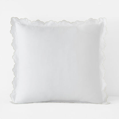 Embroidered Scallop Classic Smooth Sateen Solid Sham