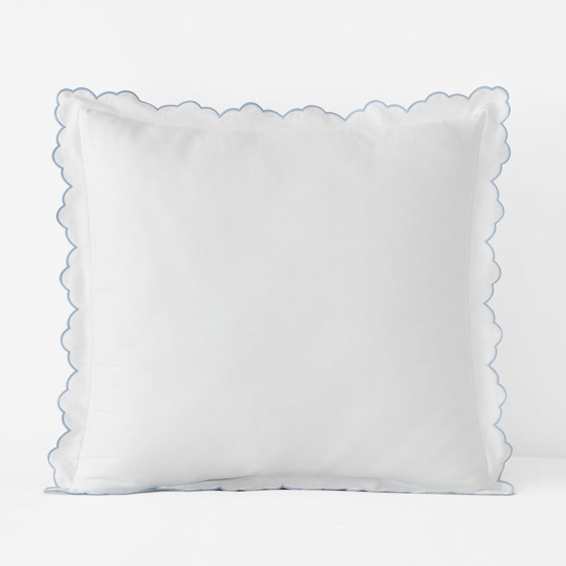 Embroidered Scallop Classic Smooth Sateen Solid Sham