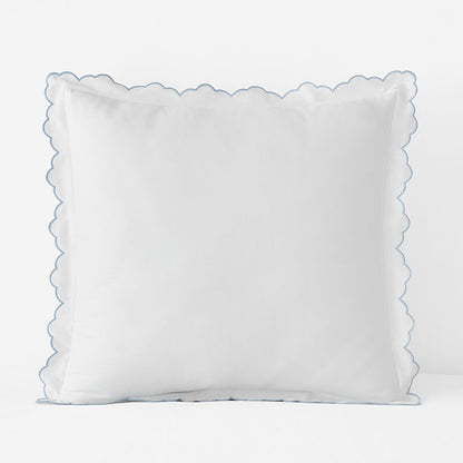 Embroidered Scallop Classic Smooth Sateen Solid Sham