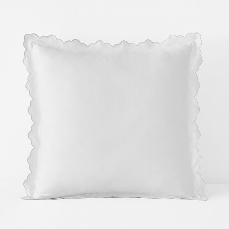 Embroidered Scallop Classic Smooth Sateen Solid Sham