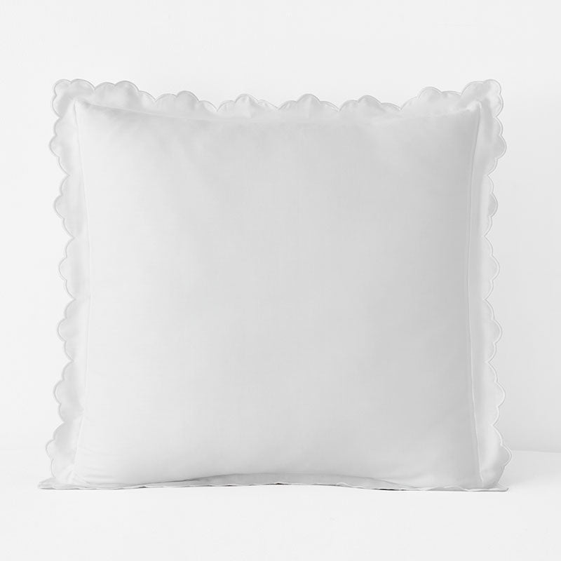 Embroidered Scallop Classic Smooth Sateen Solid Sham