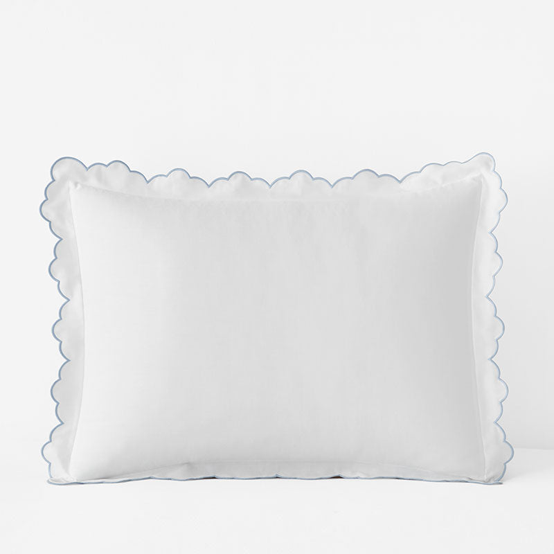 Embroidered Scallop Classic Smooth Sateen Solid Sham