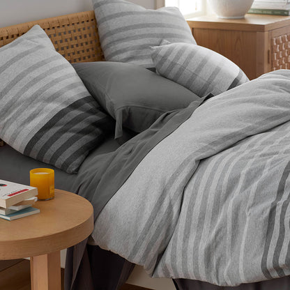 T-Shirt Soft Jersey Knit Stripe Yarn-Dyed Comforter Set